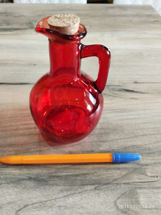 Фотография покупателя товара Бутылка для соусов и масла Доляна «Олио», 200 мл, h=12 см, стекло, красная - Фото 1