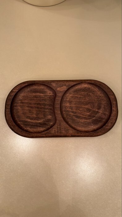 Фотография покупателя товара Поднос - менажница деревянный для подачи, 21×11×2 см, два отделения, берёза - Фото 2