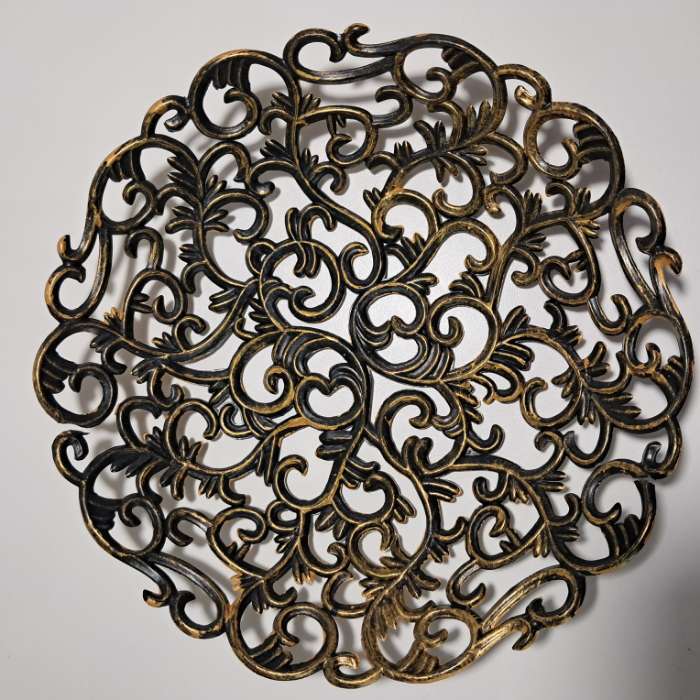 Фотография покупателя товара Ваза для фруктов и хлеба «Роскошь. Антик», d=25 см, чёрный, золотистый - Фото 4