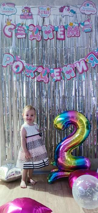 Фотография покупателя товара Воздушный шар фольгированный 40" «Цифра 9», на подставке, градиент - Фото 1