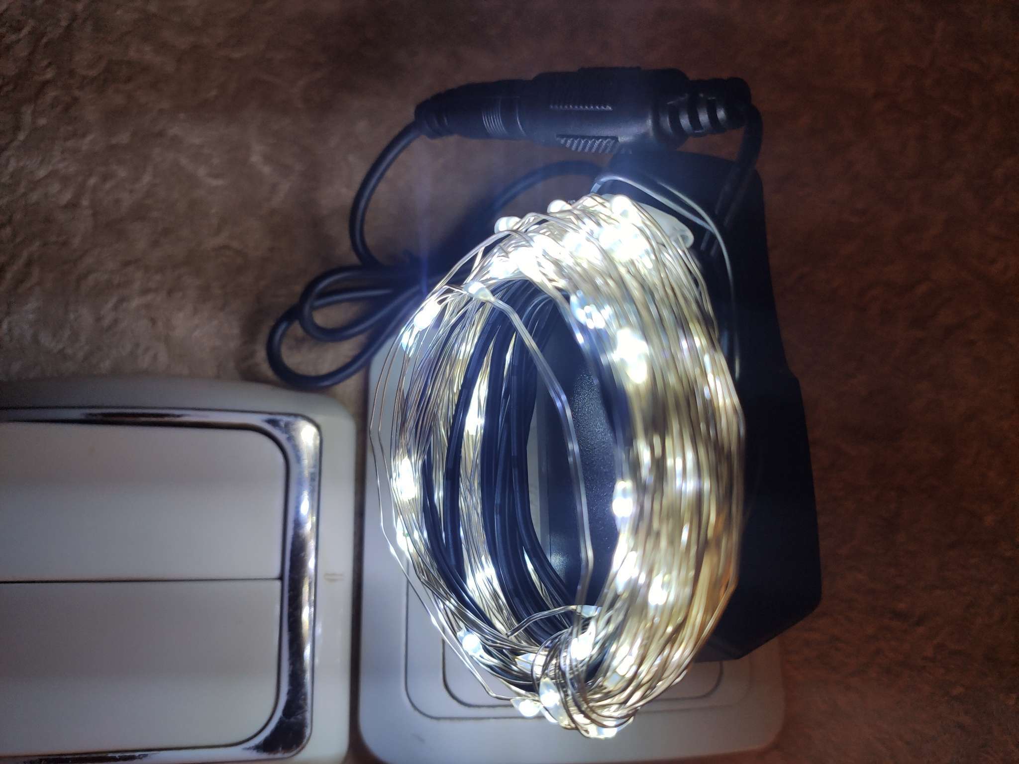 Фотография покупателя товара Гирлянда «Нить» 20 м, роса, IP20, серебристая нить, 200 LED, свечение белое, 12 В - Фото 3