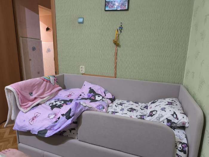 Фотография покупателя товара Кровать - диван «Клик Мебель. ЮНА», с выкатным ящиком, с бортиком, 1690×800 мм, цвет серый - Фото 8