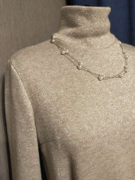 Фотография покупателя товара Бусы «Жемчужный мир» тонкие нити, цвет белый в серебре , длина 54см - Фото 4