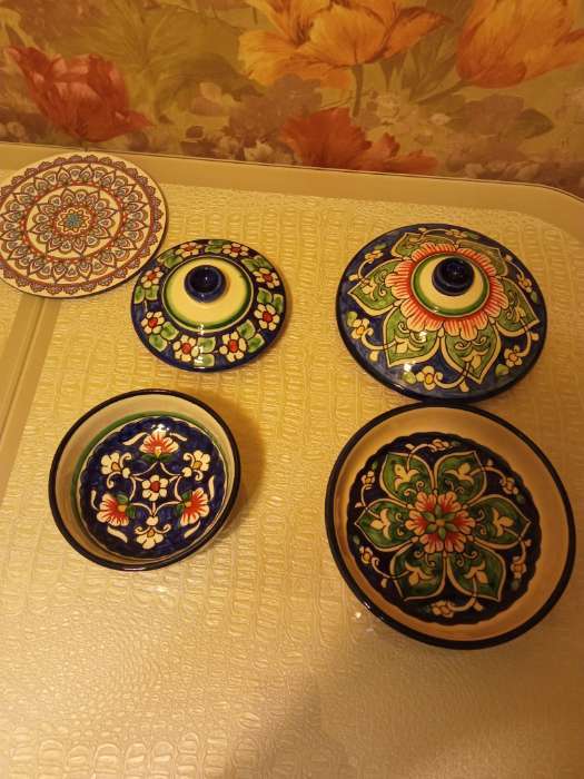 Фотография покупателя товара Сахарница узбекская Риштанская Керамика «Цветы», 250 мл, синяя - Фото 3