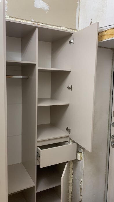 Фотография покупателя товара Шкаф прямой четырёхстворчатый для одежды «Лора», 1 ящик, 1800×570×2200 мм, цвет крафт золотой/белый - Фото 11