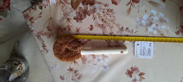 Фотография покупателя товара Щётка для чистки посуды Доляна, 8×4,5×23 см, щетина кокос, деревянная ручка - Фото 1
