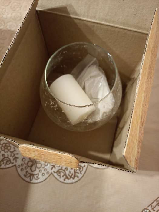 Фотография покупателя товара Ваза-бренди на низкой ножке с белой свечой, 11,5×13,8 см, 9 ч, стекло - Фото 4