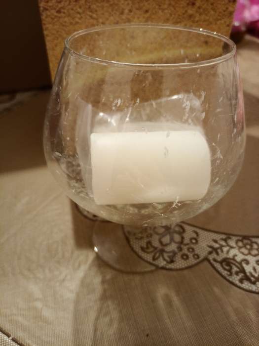 Фотография покупателя товара Ваза-бренди на низкой ножке с белой свечой, 11,5×13,8 см, 9 ч, стекло - Фото 3