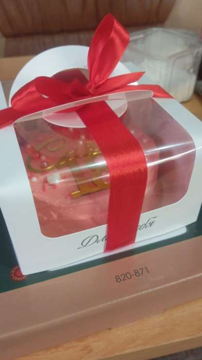 Фотография покупателя товара Коробка под бенто-торт с окном «Для тебя», 14×14×8 см - Фото 1