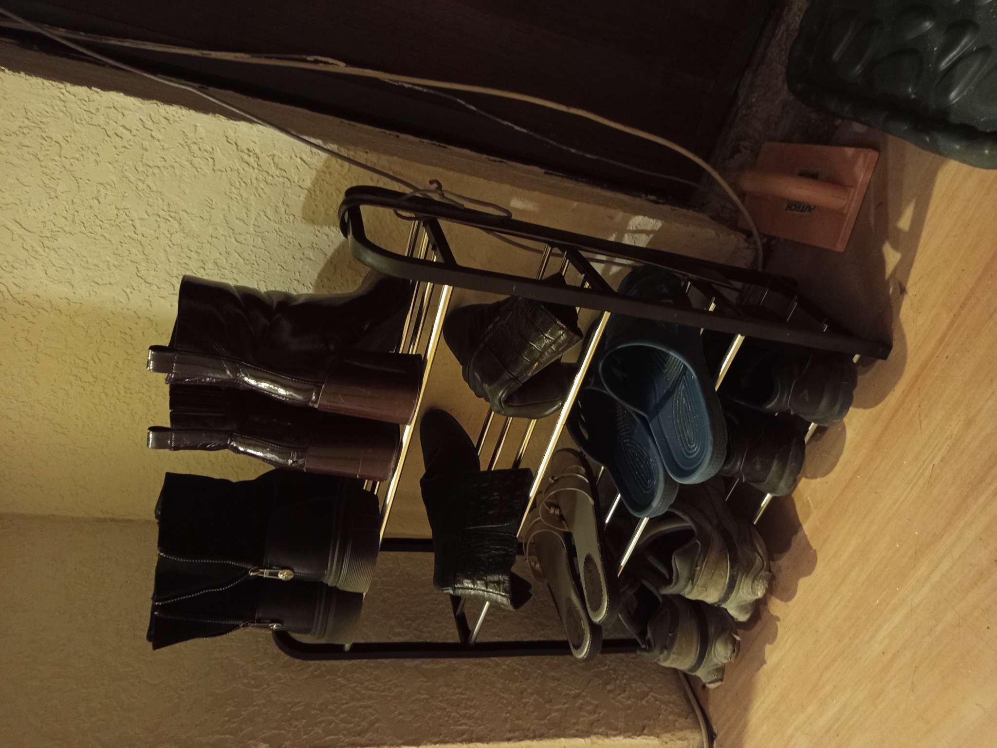 Фотография покупателя товара Полка для обуви Доляна, 4 яруса, 50×19×59 см, чёрная - Фото 1