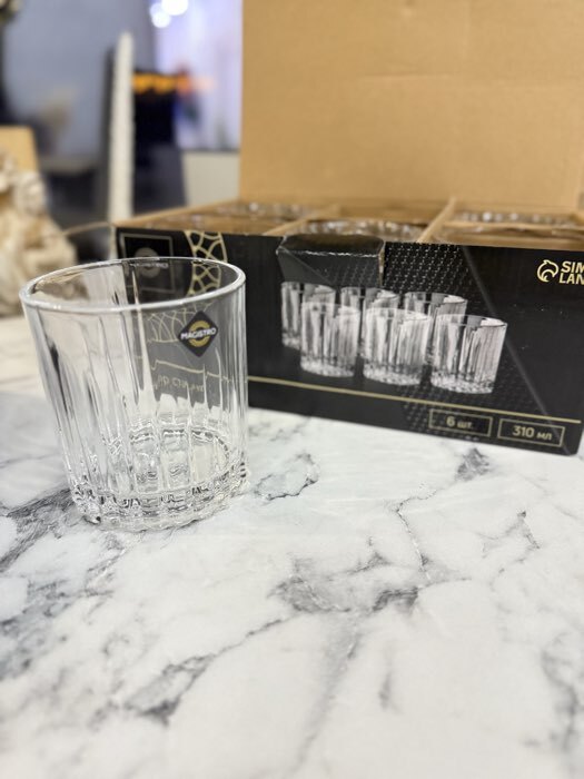 Фотография покупателя товара Стаканы Magistro «Богема. Полоса», 310 мл, 8.3×7.7×9 см, набор 6 шт., стекло, прозрачные - Фото 1