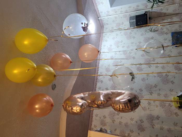 Фотография покупателя товара Букет из шаров «Романтика», фольга, латекс, жёлтый, набор из 14 шт. - Фото 13
