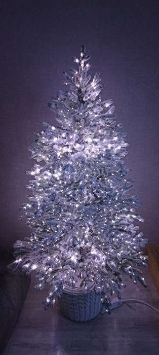 Фотография покупателя товара Гирлянда «Нить» 100 м роса, IP44, серебристая нить, 1000 LED, свечение белое, 18 В - Фото 1