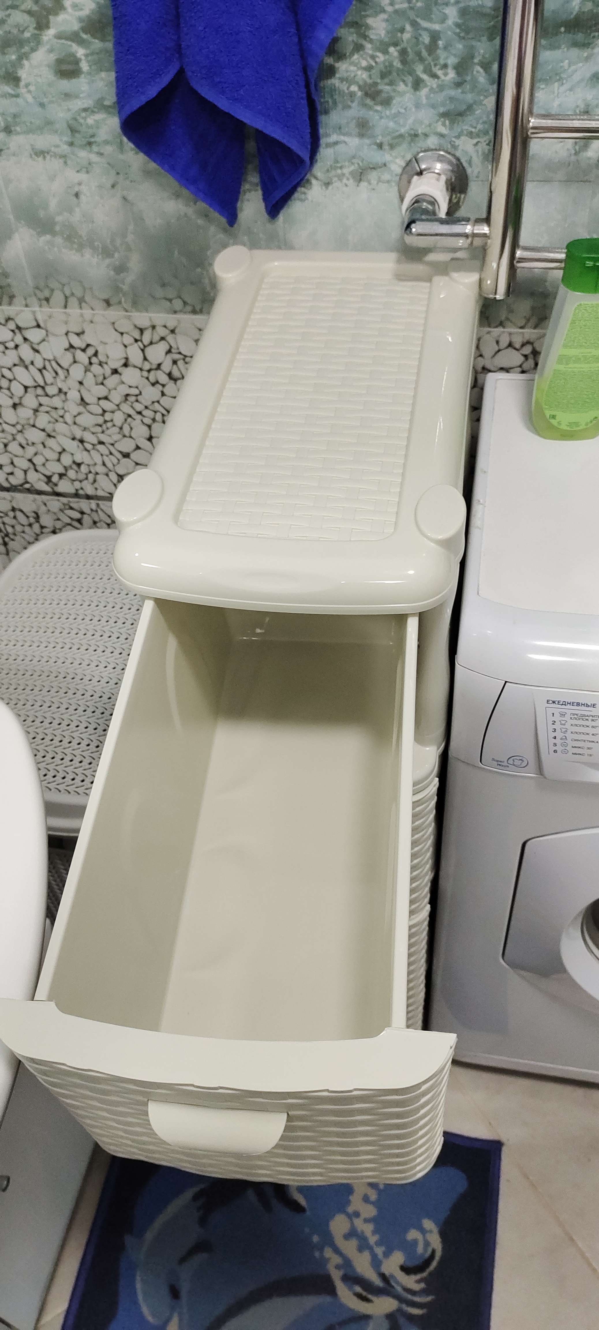 Фотография покупателя товара Комод узкий 4-х секционный «Ротанг», цвет белый