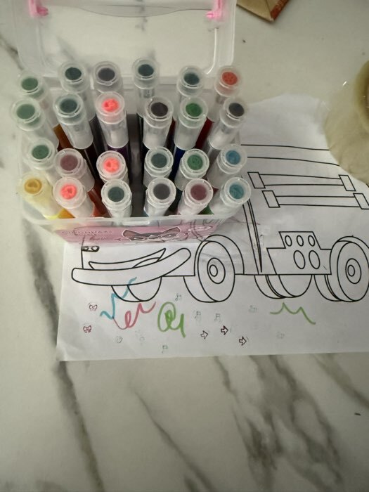 Фотография покупателя товара Фломастеры 24 толстые, с, печатями, вентилируемые, колпачки, розовый - Фото 1