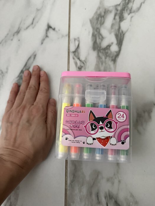 Фотография покупателя товара Фломастеры 24 толстые, с, печатями, вентилируемые, колпачки, розовый - Фото 2