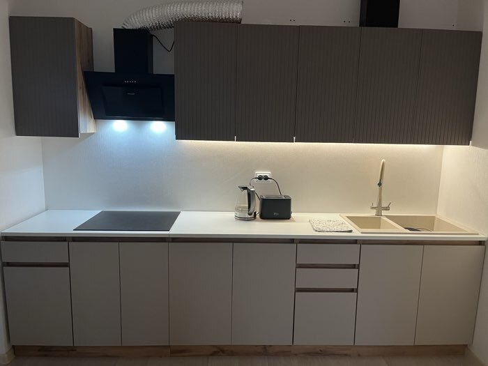 Фотография покупателя товара Кухонный гарнитур прямой «Ника», с столешницей, 2000 мм, цвет коричневый софт МДФ/бежевый софт МДФ - Фото 57