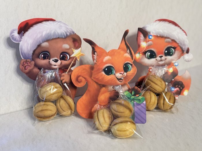 Фотография покупателя товара Пакет под сладости новогодний «Лиса», 11×6 см - Фото 1