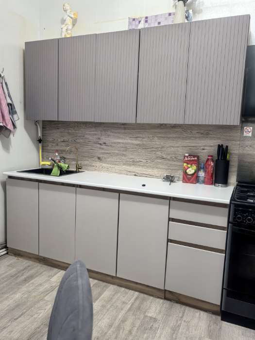 Фотография покупателя товара Кухонный гарнитур прямой «Ника», с столешницей, 2000 мм, цвет коричневый софт МДФ/бежевый софт МДФ - Фото 7