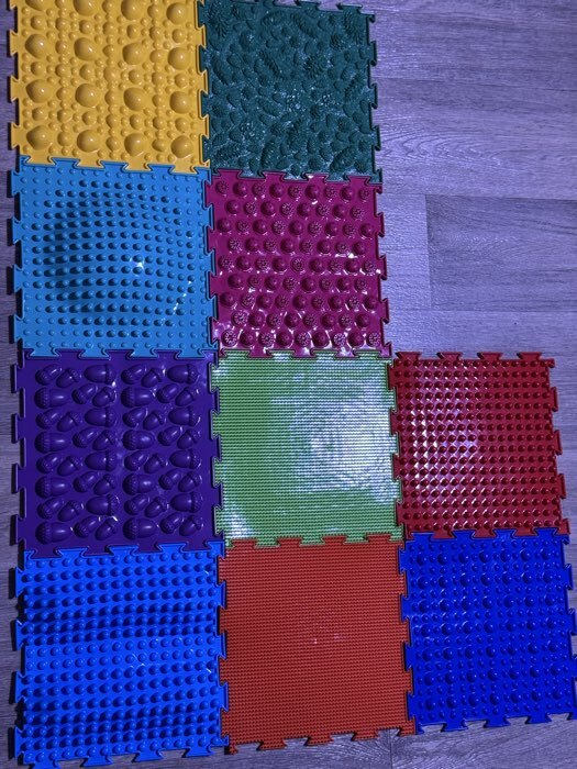 Фотография покупателя товара Модульный массажный коврик ОРТОДОН, набор №2 «Малыш», 8 шт. - Фото 3