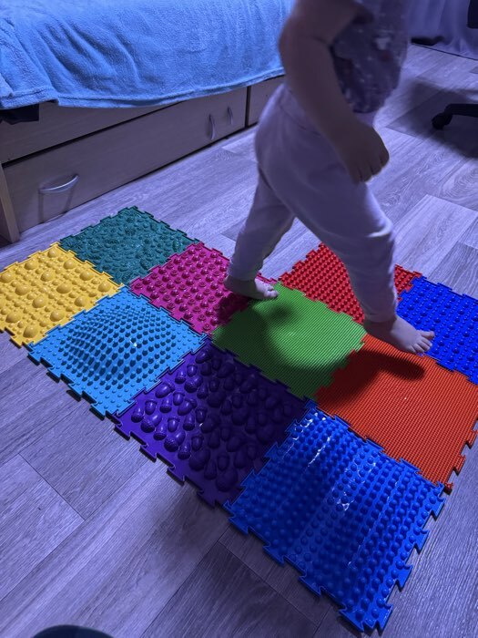 Фотография покупателя товара Модульный массажный коврик ОРТОДОН, набор №2 «Малыш», 8 шт. - Фото 2