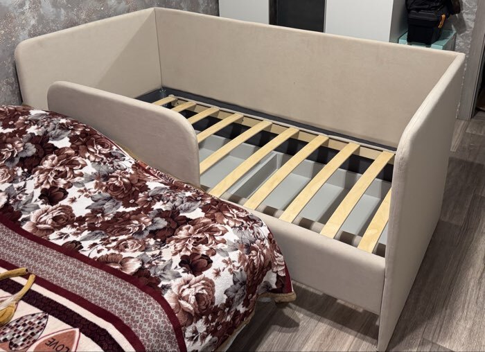 Фотография покупателя товара Кровать - диван «Клик Мебель. ЮНА», с выкатным ящиком, с бортиком, 1690×800 мм, цвет серый - Фото 3