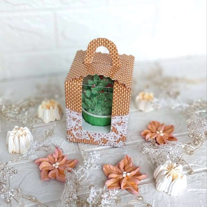 Фотография покупателя товара Складная коробка под один капкейк «Ручная работа», 9 х 9 х 11 см - Фото 2