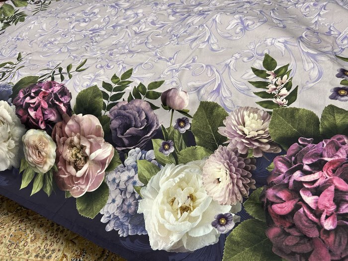 Фотография покупателя товара Скатерть «Этель. Цветочный этюд», 220×150 см, 100% хлопок, саржа 190 г/м² - Фото 1