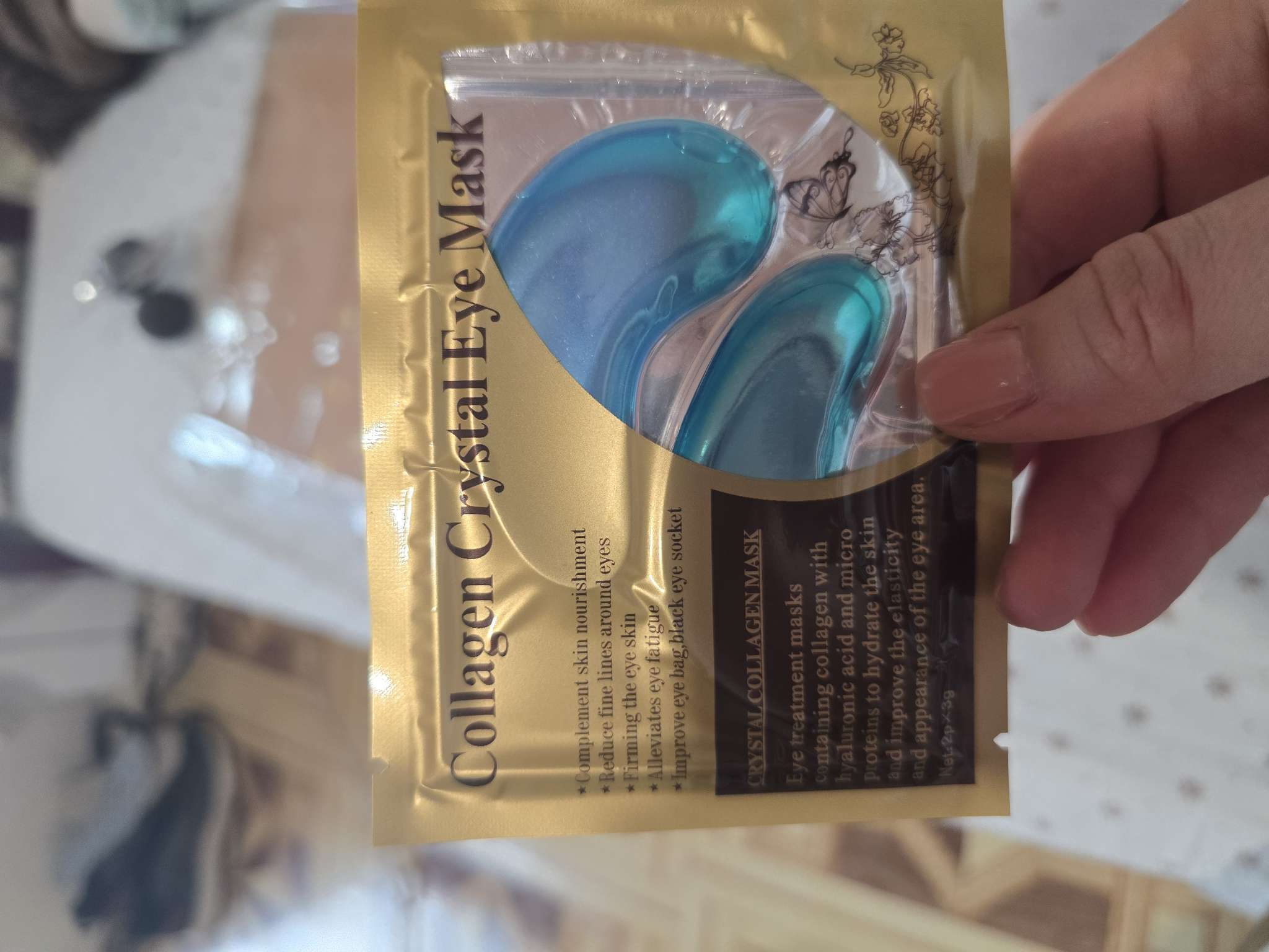 Фотография покупателя товара Патчи гидрогелевые для глаз Collagen Crystal, розовые - Фото 1