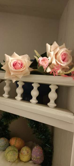 Фотография покупателя товара Цветы искусственные "Розы с шипами" 8х40 см, персиковый - Фото 4