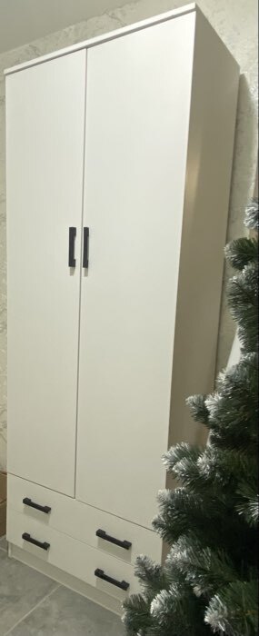 Фотография покупателя товара Шкаф двухстворчатый прямой «Дуэт», 2 ящика, 800×480×2200 мм, цвет белый гладкий - Фото 129