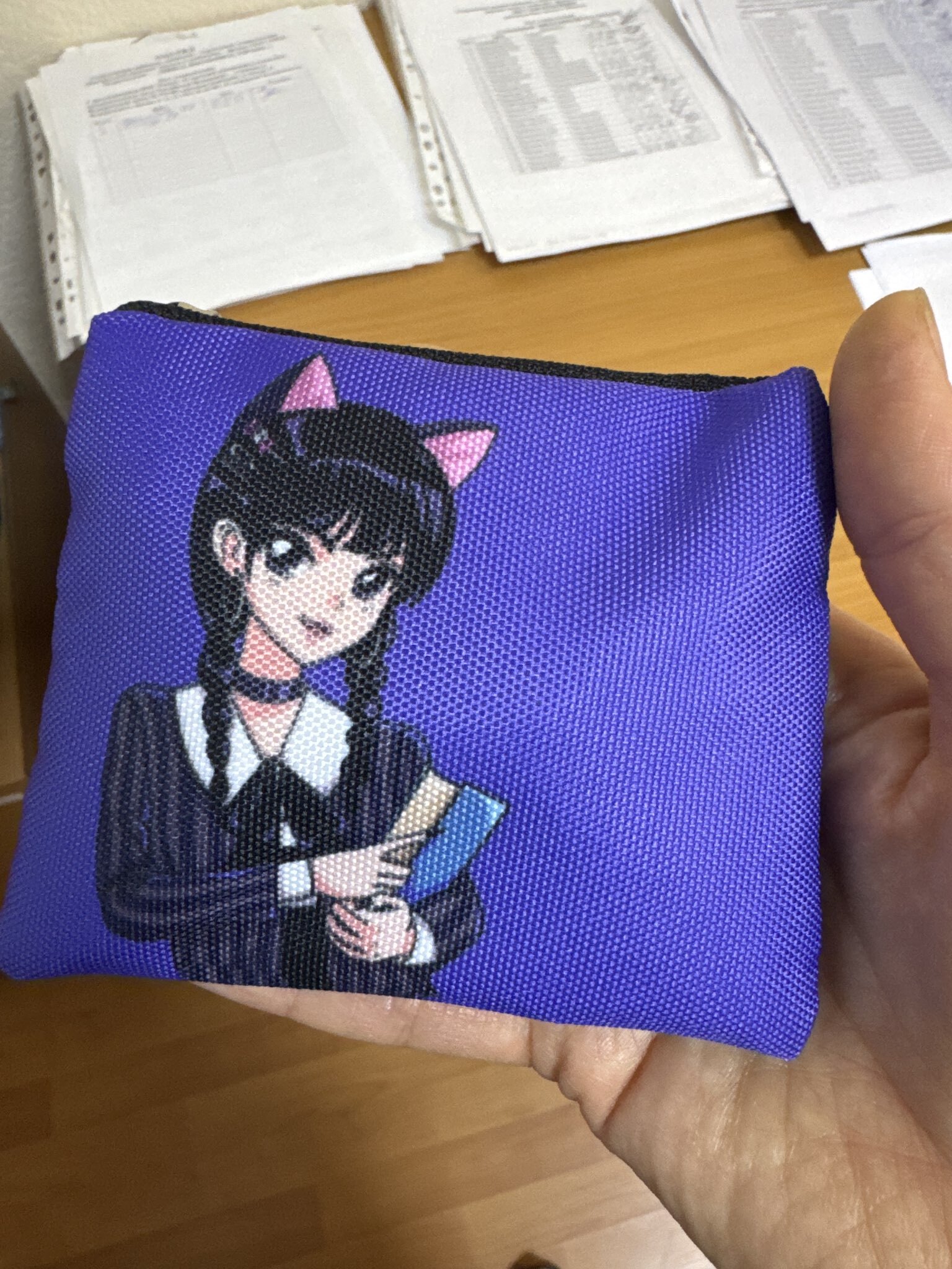 Фотография покупателя товара Кошелек детский текстильный «Зайчик», 11×9×0.5 см - Фото 2