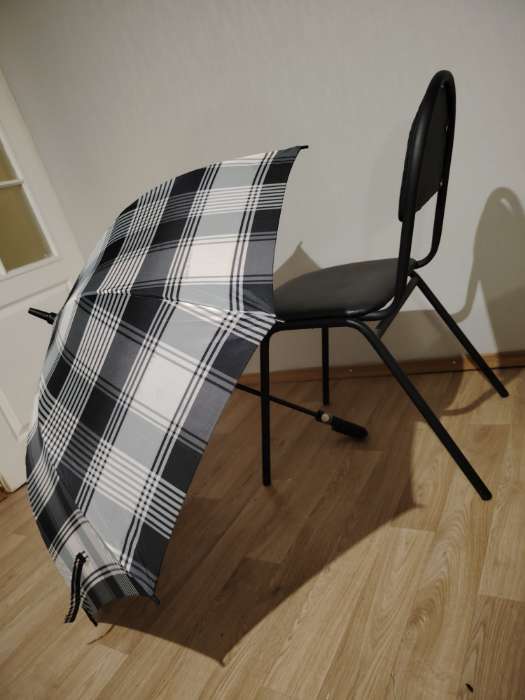 Фотография покупателя товара Зонт - трость автоматический «Клетка», эпонж, 8 спиц, R=60/70 см, d=120 см, МИКС - Фото 2
