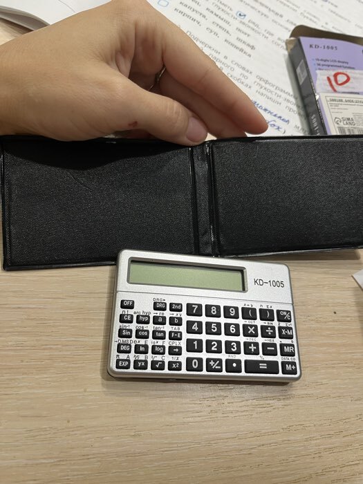 Фотография покупателя товара Калькулятор инженерный с чехлом 10-разрядный, Kd=1005 - Фото 2