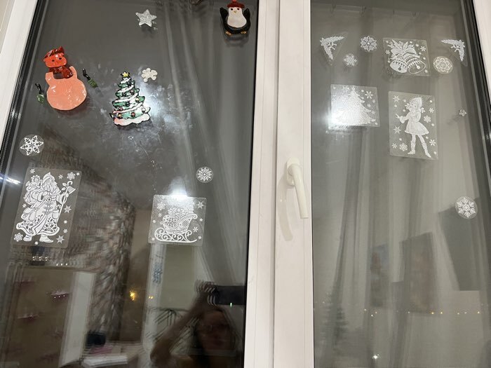 Фотография покупателя товара Наклейки новогодние «Ёлка», 35×33 см - Фото 6