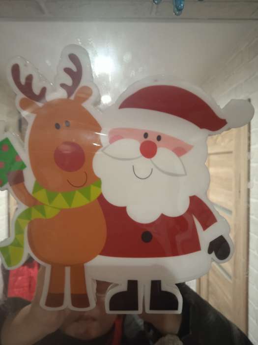 Фотография покупателя товара Наклейка на стекло «Дед Мороз с оленем», 16.5×16.5 см - Фото 11