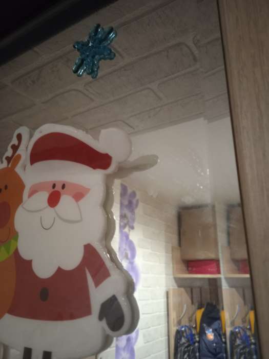 Фотография покупателя товара Наклейка на стекло «Дед Мороз с оленем», 16.5×16.5 см - Фото 9