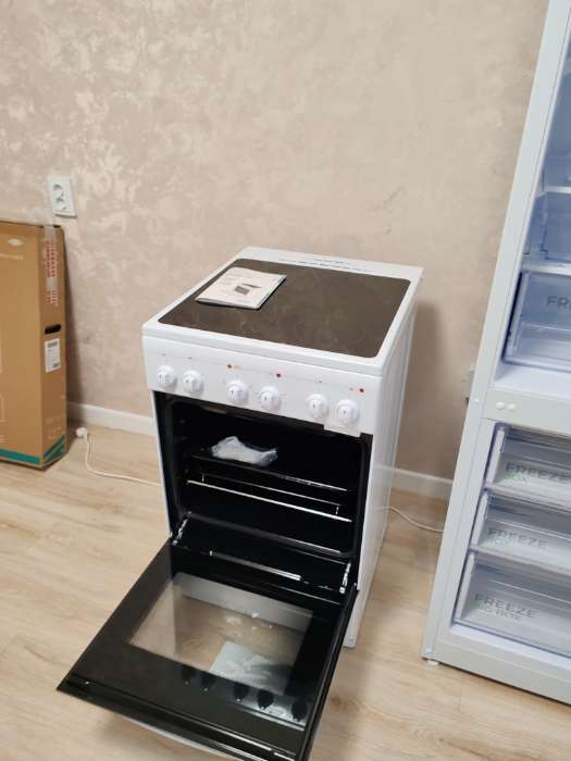 Фотография покупателя товара Плита Gefest 5160-01 0033, электрическая, 4 конфорки, 52 л, стеклокерамика, гриль, белая - Фото 1