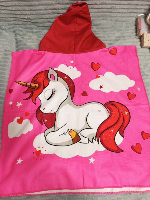 Фотография покупателя товара Полотенце - пончо детское LoveLife «Пони», 60×120 см, розовое - Фото 2