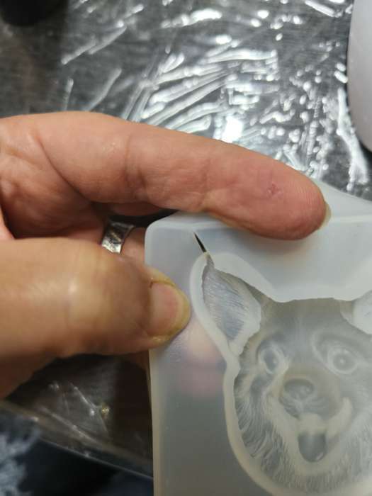 Фотография покупателя товара Молд для заливки «Мордашка», силикон, 8×2.3 см, прозрачный - Фото 3