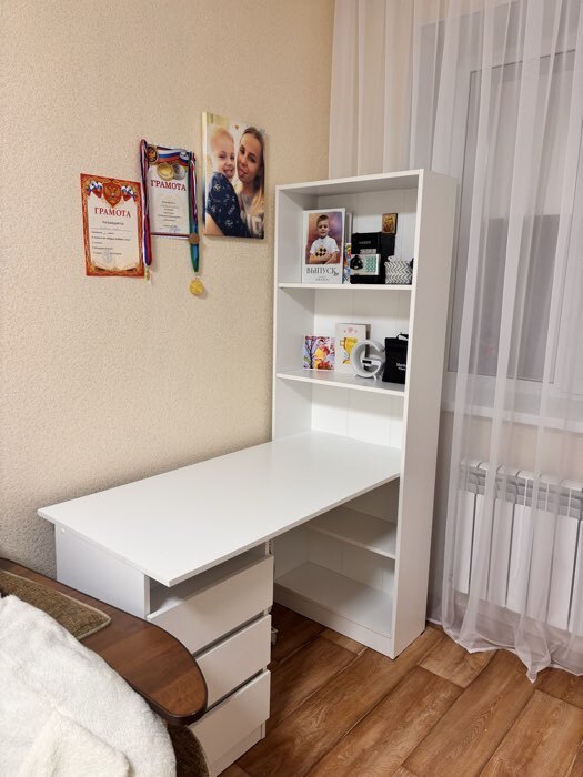 Фотография покупателя товара УЦЕНКА Стол письменный тандем Зара 0.75×2.18×0.61 м - Фото 15