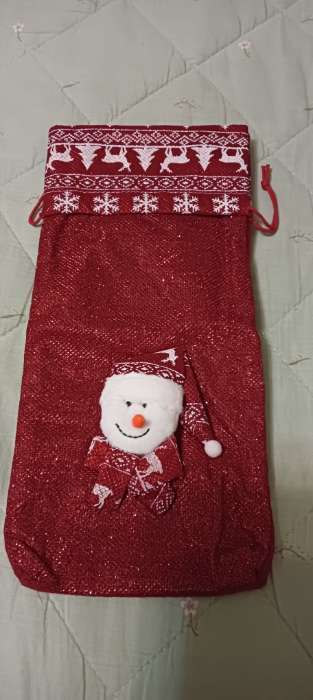 Фотография покупателя товара Новогодний чехол на бутылку с ручками «Зимний праздник», МИКС - Фото 4