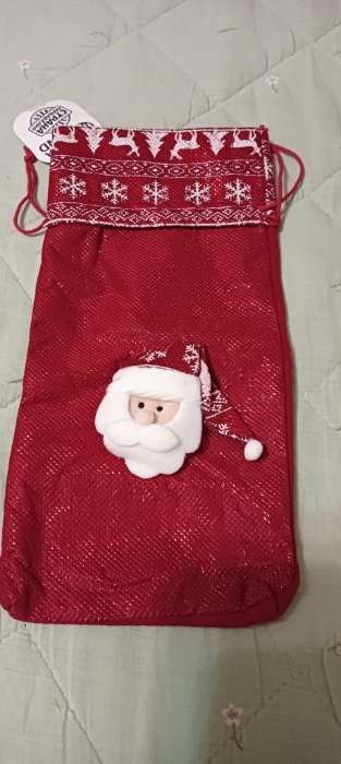 Фотография покупателя товара Новогодний чехол на бутылку с ручками «Зимний праздник», МИКС - Фото 2