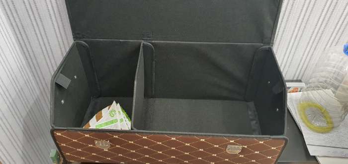 Фотография покупателя товара Органайзер кофр в багажник автомобиля HT-098, саквояж 68×32×30 см, коричневый, экокожа - Фото 1