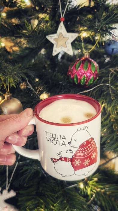 Фотография покупателя товара Кружка керамическая, новогодняя «Тепла и уюта», 380 мл - Фото 1