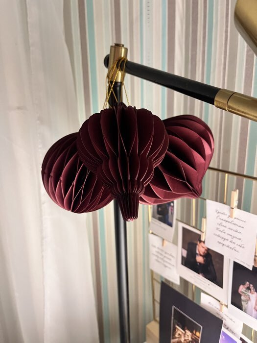 Фотография покупателя товара Елочные игрушки из бумаги, набор 5 штук, зелёные - Фото 5