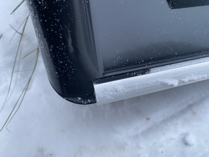 Фотография покупателя товара Движок для уборки снега, пластиковый ковш 47×70 см, металлическая планка, металлическая ручка - Фото 3