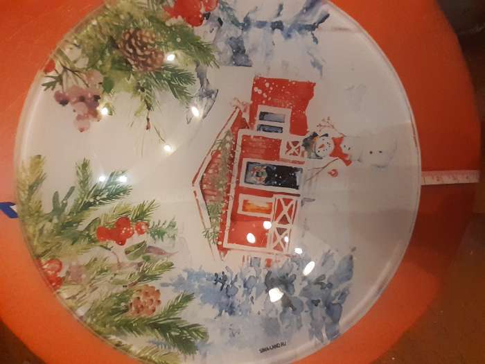 Фотография покупателя товара Тарелка плоская новогодняя «С новым годом», d=20 см, стекло - Фото 1