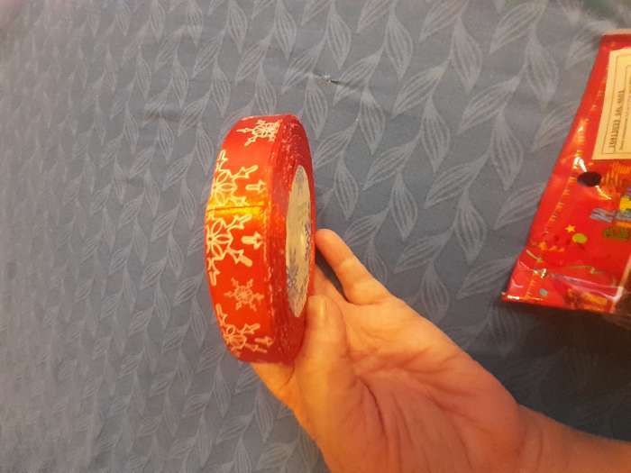 Фотография покупателя товара Лента атласная «Снежинки», 15 мм, 23±1 м, серая - Фото 2