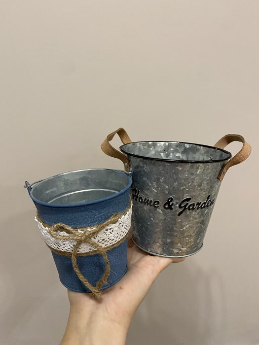 Фотография покупателя товара Кашпо «Ведёрко Линдберг», 10×10×11 см, серое - Фото 1